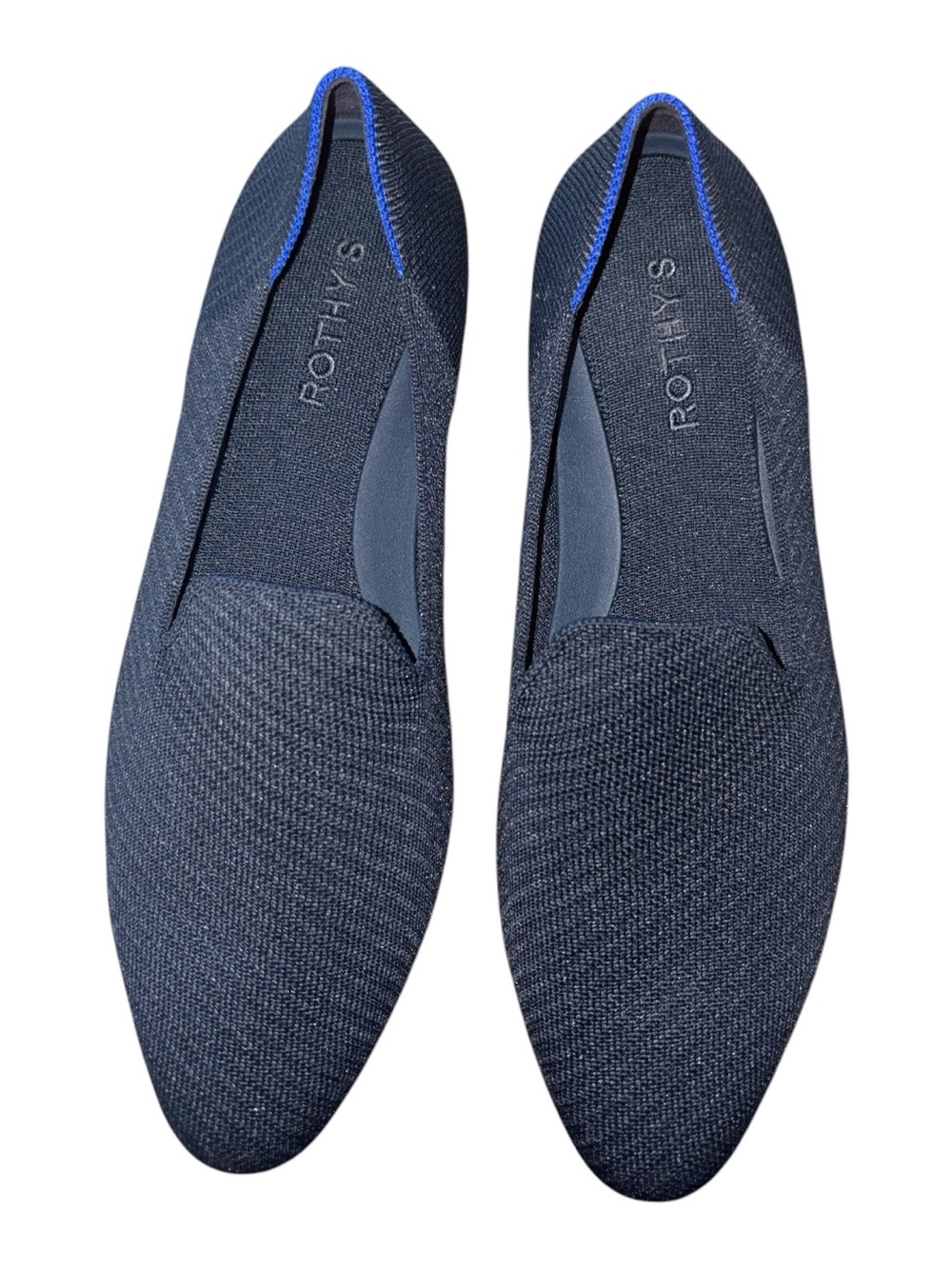 Rothy's women’s Navy Knit Slip-On Loafers size 9.5